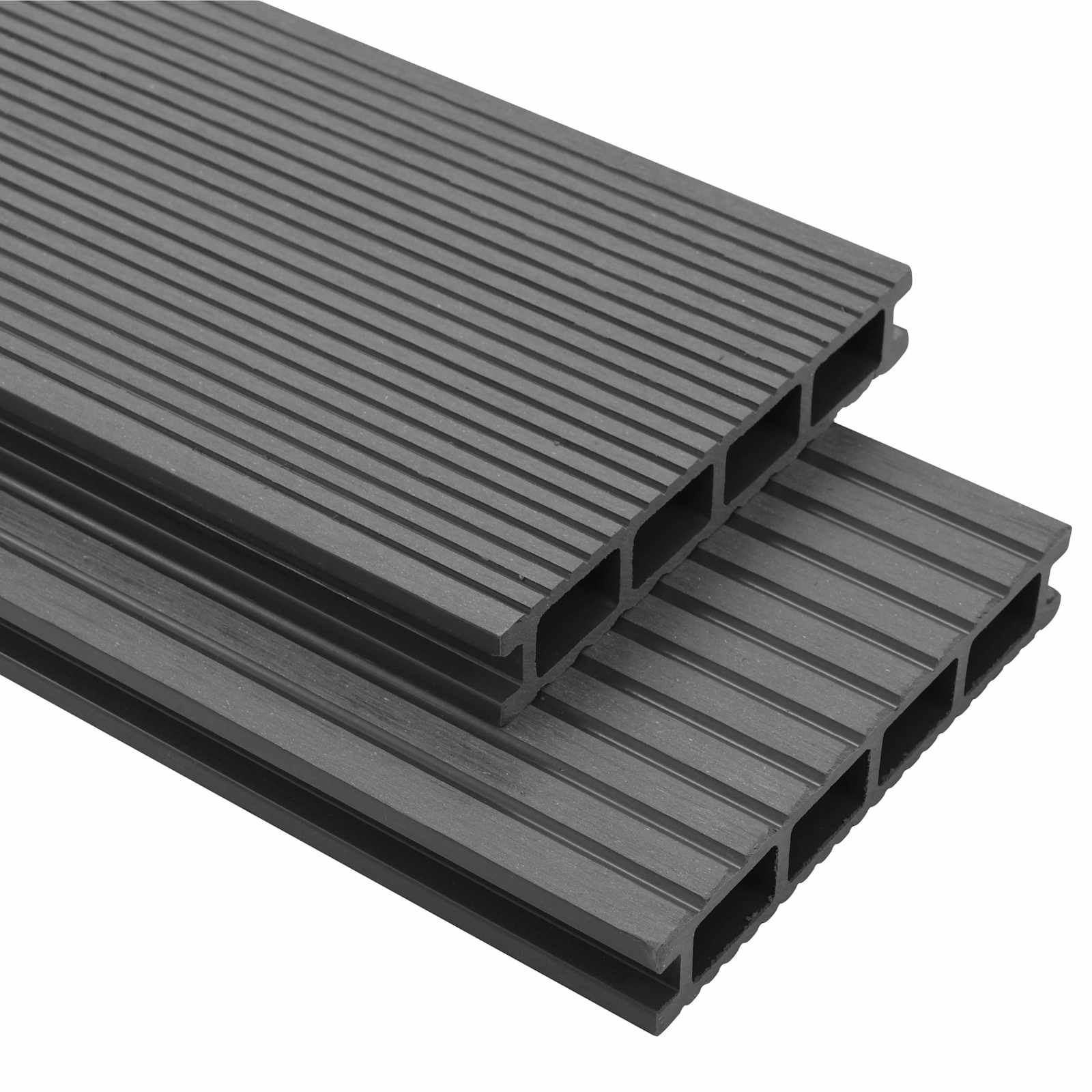 Terrassendiele 4 Pcs Grau Wpc