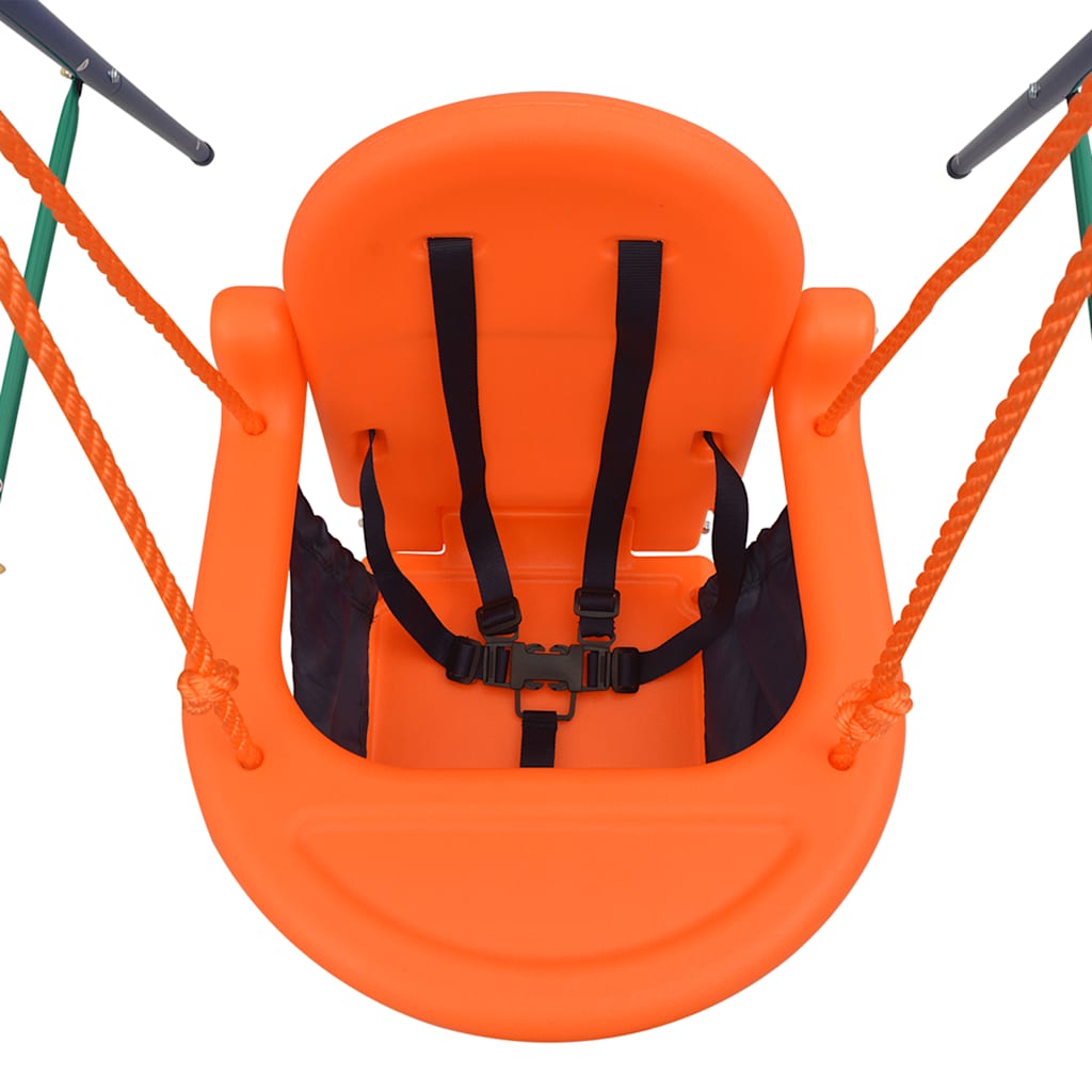2-In-1 Einzelschaukel Und Babyschaukel Orange Artisan-Eiche