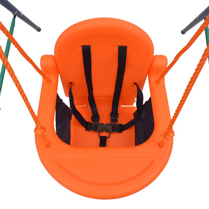 2-In-1 Einzelschaukel Und Babyschaukel Orange Artisan-Eiche