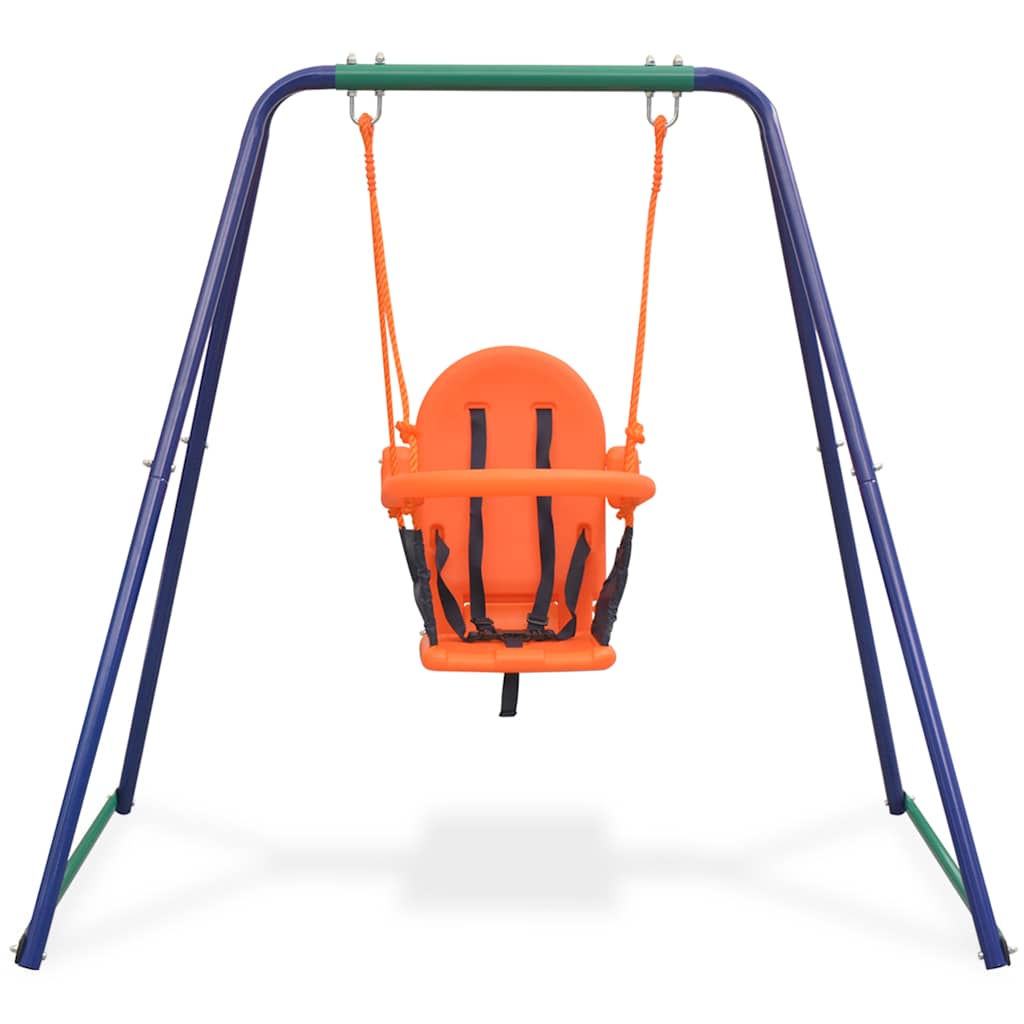 2-In-1 Einzelschaukel Und Babyschaukel Orange Artisan-Eiche
