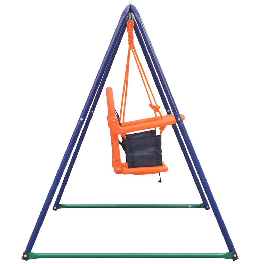 2-In-1 Einzelschaukel Und Babyschaukel Orange Artisan-Eiche