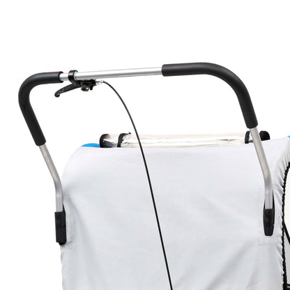 2-In-1 Fahrradanhänger Und Kinderwagen Blau Und Grau