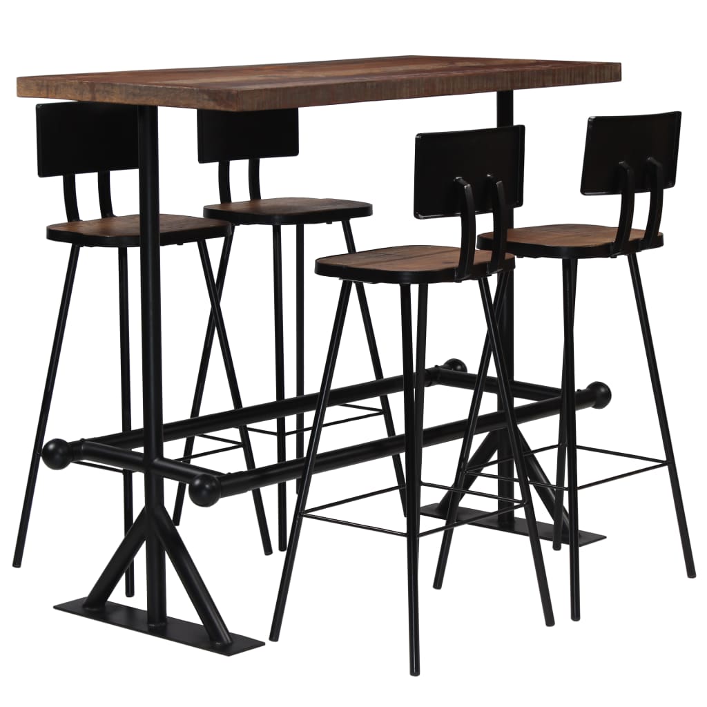 Bar-Set 5-Tlg. Altholz Massiv