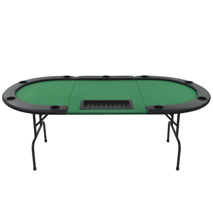 9-Spieler Poker Falttisch 3-Fach Faltbar Oval Grün