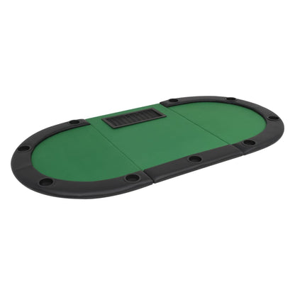 9-Spieler Poker Falttisch 3-Fach Faltbar Oval Grün