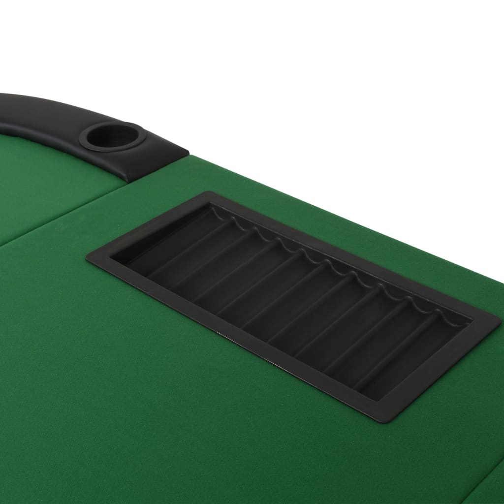 9-Spieler Poker Falttisch 3-Fach Faltbar Oval Grün