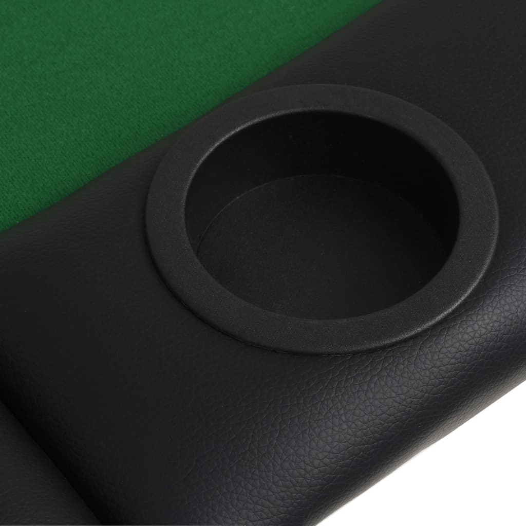 9-Spieler Poker Falttisch 3-Fach Faltbar Oval Grün