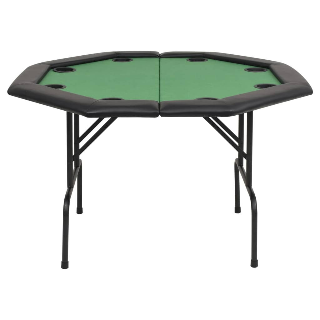 8-Spieler Poker Klapptisch 2-Fach Zuklappbar Achteckig Grün
