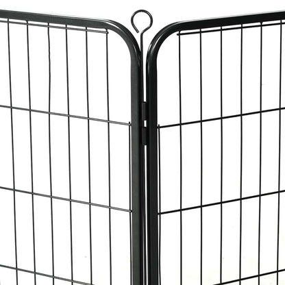 Hunde-Laufgitter 12 Paneele Stahl 80X60 Cm Schwarz