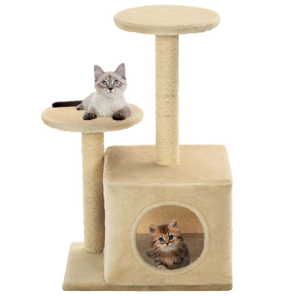 Katzenbaum Mit Sisal-Kratzsäulen 60 Cm