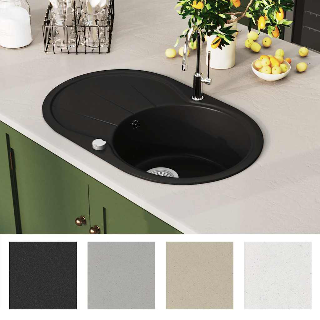 Granit Küchenspüle Einzelwaschbecken Oval