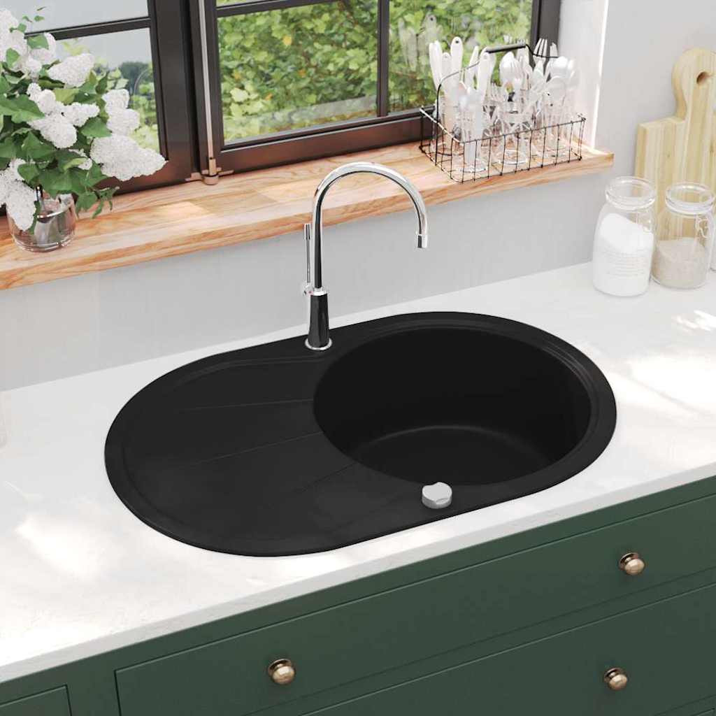 Granit Küchenspüle Einzelwaschbecken Oval