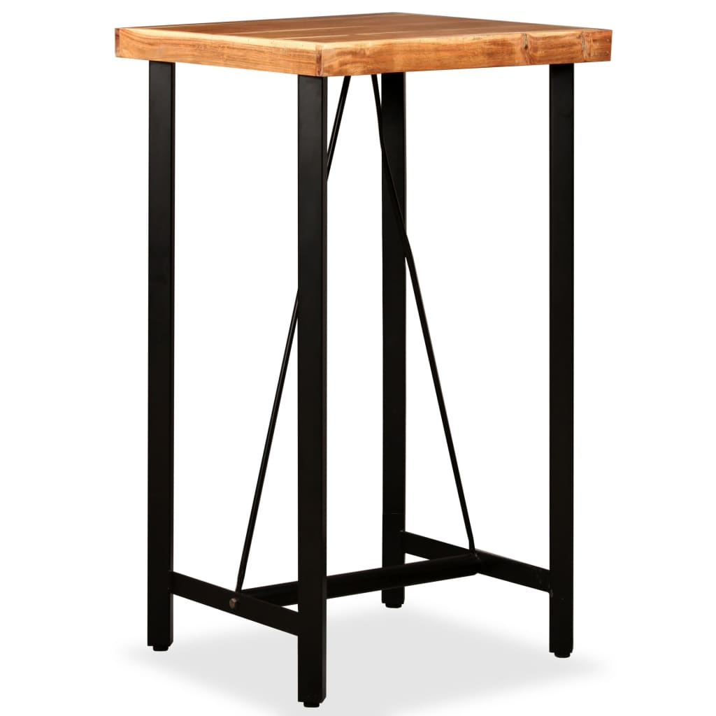 3-Tlg. Bar-Set Massivholz Akazie Und Altholz
