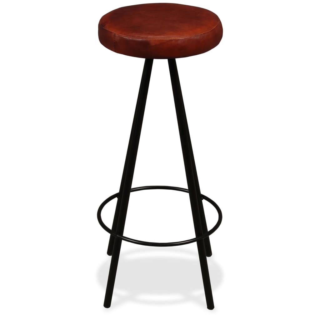 5-Tlg. Bar-Set Altholz Massiv Und Echtleder
