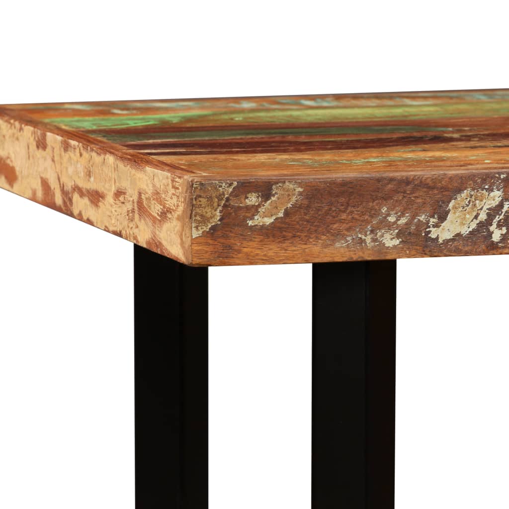 5-Tlg. Bar-Set Altholz Massiv Und Echtleder