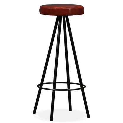 5-Tlg. Bar-Set Altholz Massiv Und Echtleder