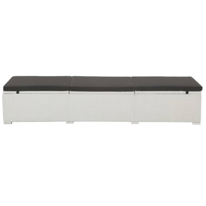Sonnenliege Mit Auflage Poly Rattan Weiß