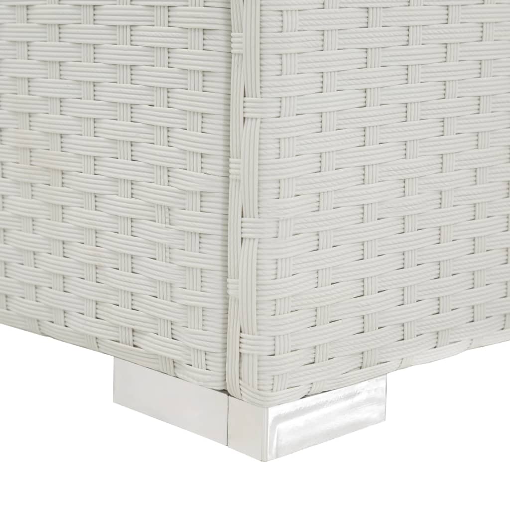 Sonnenliege Mit Auflage Poly Rattan Weiß