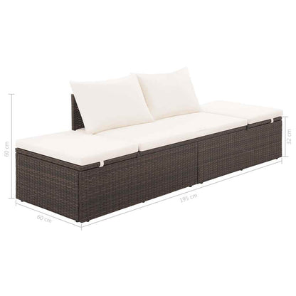 Gartenbett 195×60 Cm Poly Rattan