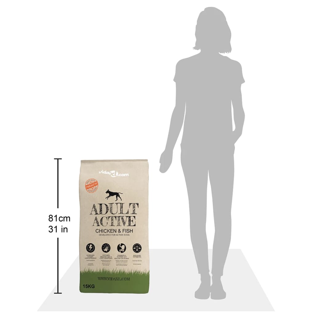 Trockenfutter Für Hunde Adult Active Chicken & Fish 2 Stk