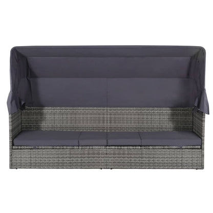 Gartenbett Mit Baldachin 205×62 Cm Poly Rattan
