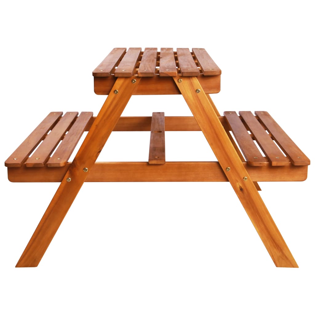 Kinder-Picknicktisch Mit Sonnenschirm 79X90X60 Cm Akazienholz