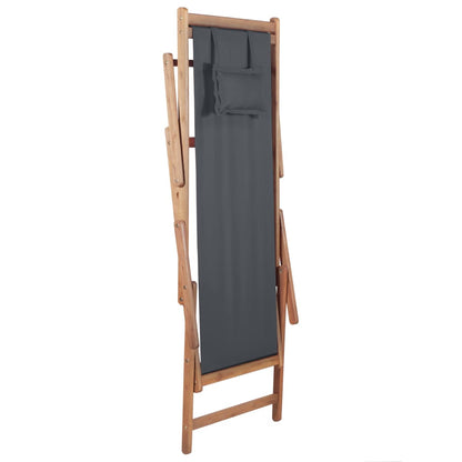Klappbarer Strandstuhl Stoff Und Holzrahmen