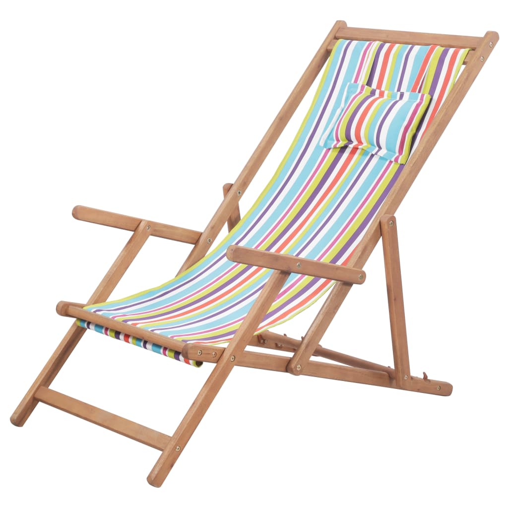 Strandstuhl Klappbar Stoff Und Massivholz