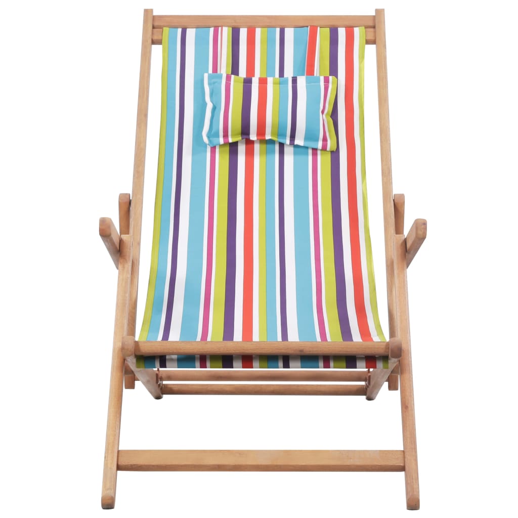 Strandstuhl Klappbar Stoff Und Massivholz