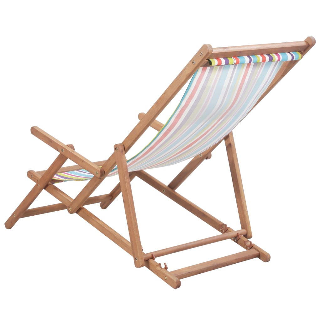 Strandstuhl Klappbar Stoff Und Massivholz