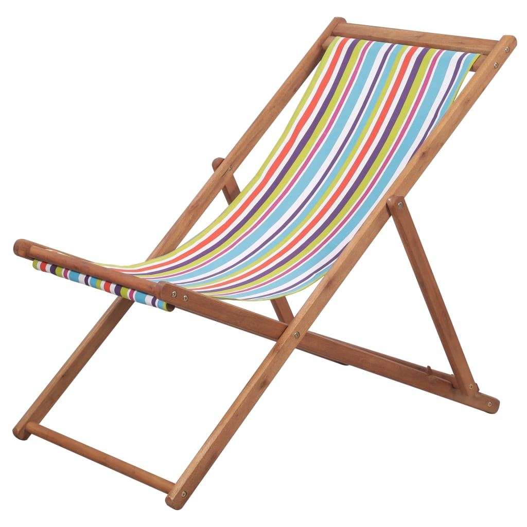 Strandstuhl Klappbar Stoff Und Massivholz