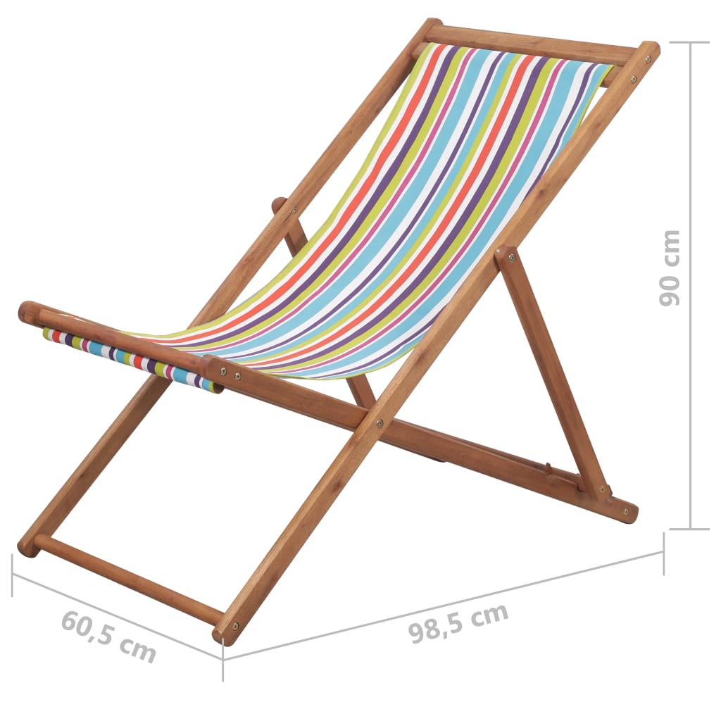 Strandstuhl Klappbar Stoff Und Massivholz