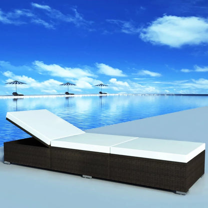 Sonnenliege Mit Auflage Poly Rattan Schwarz