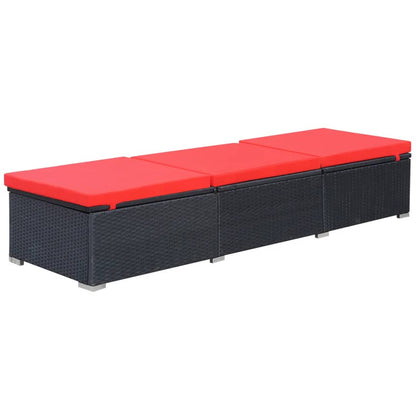 Sonnenliege Mit Auflage Poly Rattan Schwarz