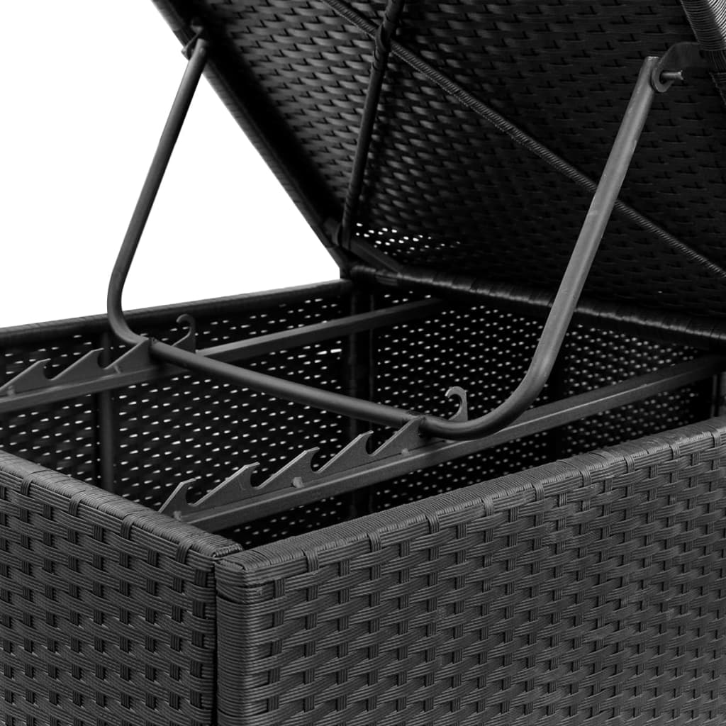 Sonnenliege Mit Auflage Poly Rattan Schwarz
