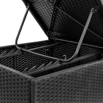 Sonnenliege Mit Auflage Poly Rattan Schwarz