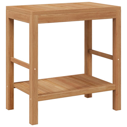 Waschtisch Massivholz Teak Mit Waschbecken Aus Flussstein
