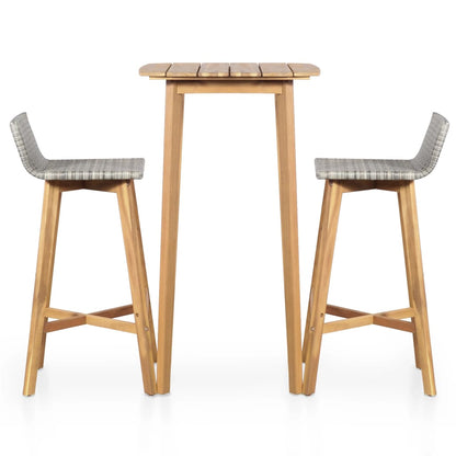 3-Tlg. Bar-Set Akazie Massivholz