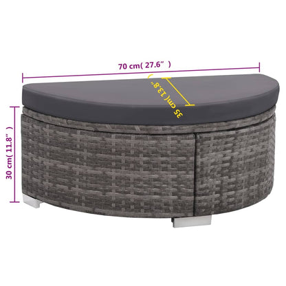 8-Tlg. Garten-Lounge-Set Mit Kissen Poly Rattan Grau