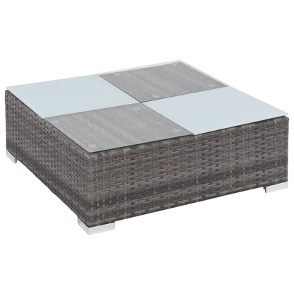 8-Tlg. Garten-Lounge-Set Mit Kissen Poly Rattan Grau