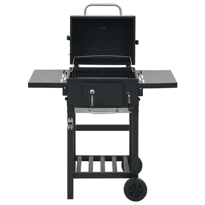 Holzkohlegrill Mit Unterer Ablage Schwarz