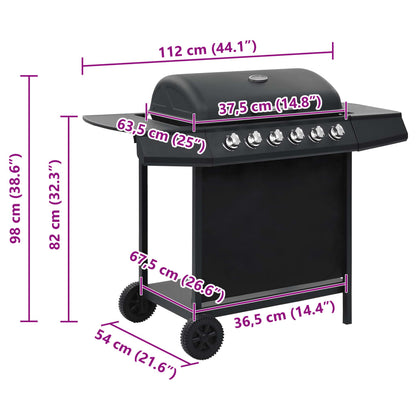Gasgrill Mit 6 Flammen Stahl