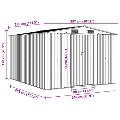 Gartenhaus 257X298X178 Cm Metall