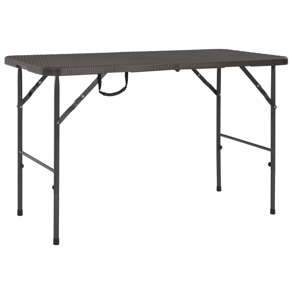 Gartentisch Klappbar Braun 120X60X74 Cm Hdpe Rattan-Optik