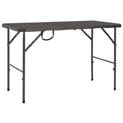 Gartentisch Klappbar Braun 120X60X74 Cm Hdpe Rattan-Optik