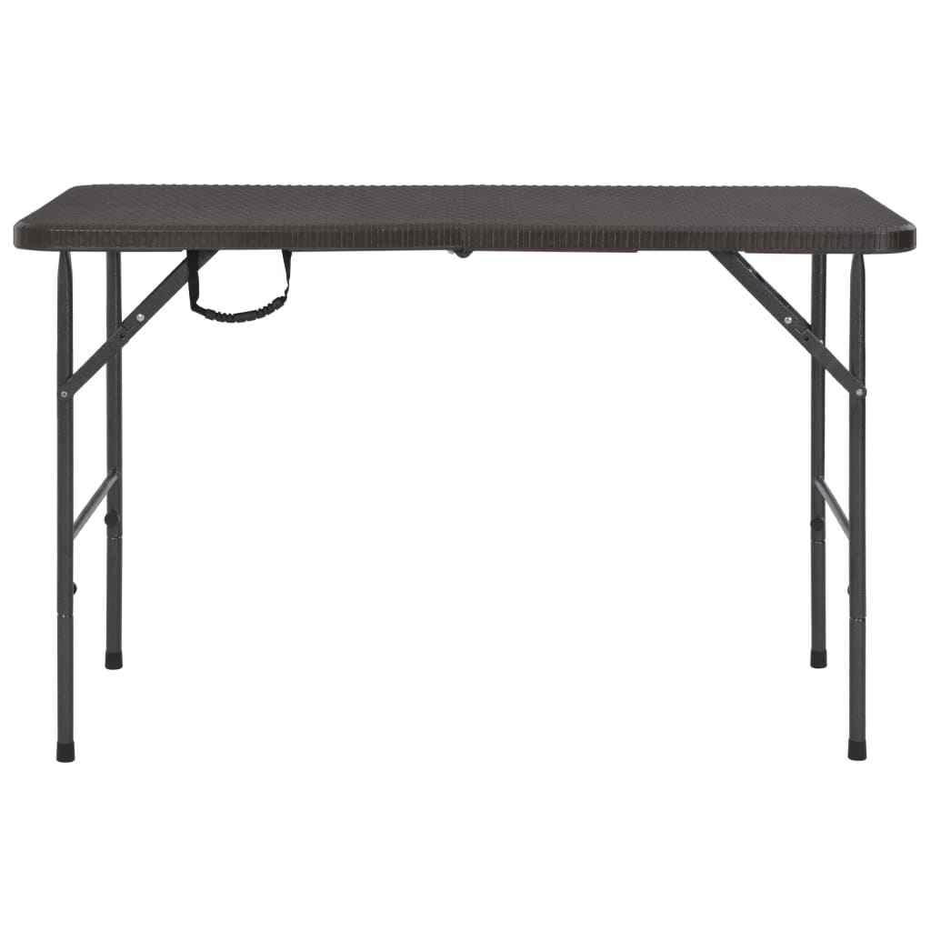 Gartentisch Klappbar Braun 120X60X74 Cm Hdpe Rattan-Optik