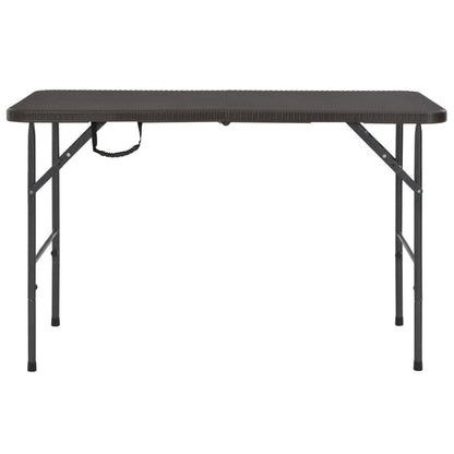 Gartentisch Klappbar Braun 120X60X74 Cm Hdpe Rattan-Optik
