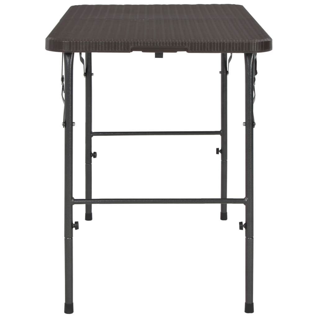 Gartentisch Klappbar Braun 120X60X74 Cm Hdpe Rattan-Optik