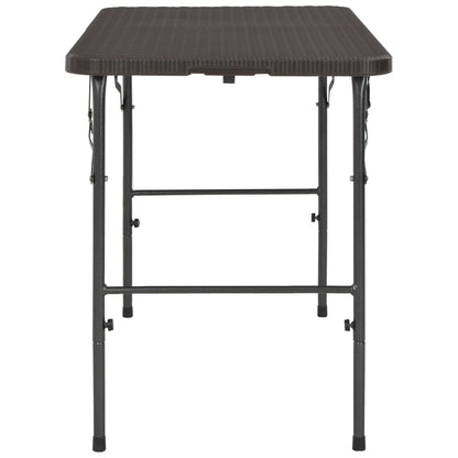 Gartentisch Klappbar Braun 120X60X74 Cm Hdpe Rattan-Optik