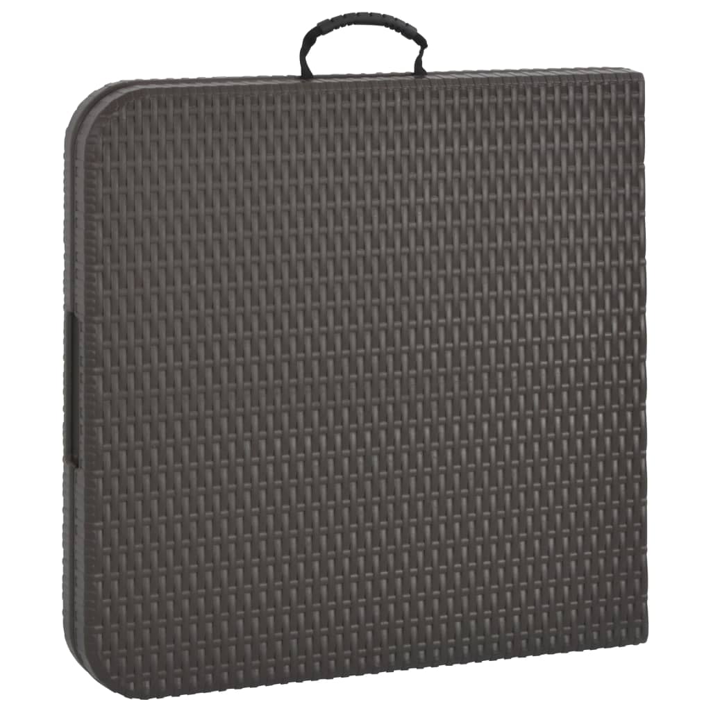 Gartentisch Klappbar Braun 120X60X74 Cm Hdpe Rattan-Optik